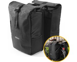 Vebics Dubbele Fietstas - 48L - 100% Waterdicht - Zwart