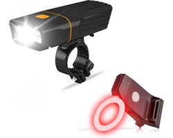 Lightyourbike ® BEAM XL & HALO Fietsverlichting Set - LED & USB-Oplaadbaar - Voorlicht en achterlicht - 1.500 Lumen - 5.200 mAh