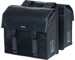 Basil Urban Load dubbele fietstas, 48-53L, zwart - regenbestendig - reflectiedetails