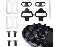 2 paar fietsnoppen met antislipplaten, 2 gaten, set voor automatische pedalen, compatibel met MTB SPD (SH51), voor schoenen MTB en indoor fietsen