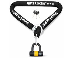 VINZ Kungur ART 3 Slot - 150cm Lang Kettingslot - Goedgekeurd Scooterslot / Fietsslot Verzekering