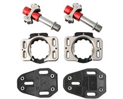 Fietspedalen - SPD pedalen - Wielrennen - Titaniumlegering - 9/16 inch - Zwart/Rood