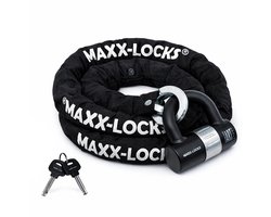 Maxx-Locks Naseby Art 3 Scooterslot / Brommerslot - Kettingslot + Loop - Gekeurd Slot voor Scooter en Brommer - Ketting met Gehard Stalen Schakels - 100 cm