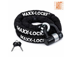 Maxx-Locks Naseby Art 3 Scooterslot / Brommerslot - Kettingslot + Loop - Gekeurd Slot voor Scooter en Brommer - Ketting met Gehard Stalen Schakels - 150 cm